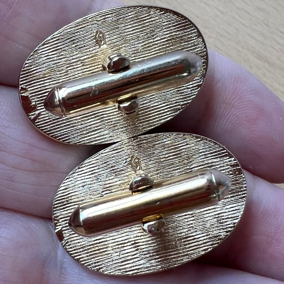 VINTAGE LARGE CERAMIC PAINTING BOATS SAILING NAUTICAL THEME CUFFLINKS UNUSUAL - Picture 6 of 16